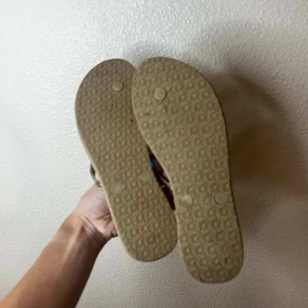 Reef glitter tan flip flops sandals WOMENS 8